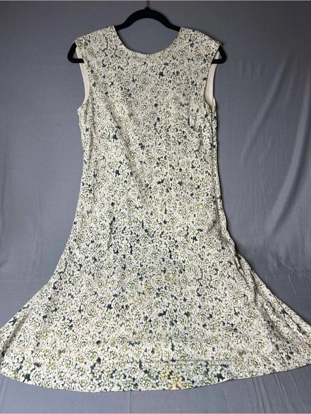 Tory Burch Green Floral Sleeveless Midi Dress V-Back Size M